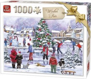 Winterpret 1000 stukjes; Puzzel thema Kerstmis
