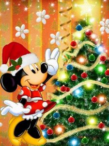 Diamond painting kerstmis minnie mouse; Disney