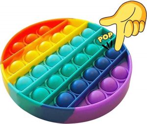 Pop it rond regenboog; Fidget Toy bij adhd autisme en prikkelgevoelige kinderen 