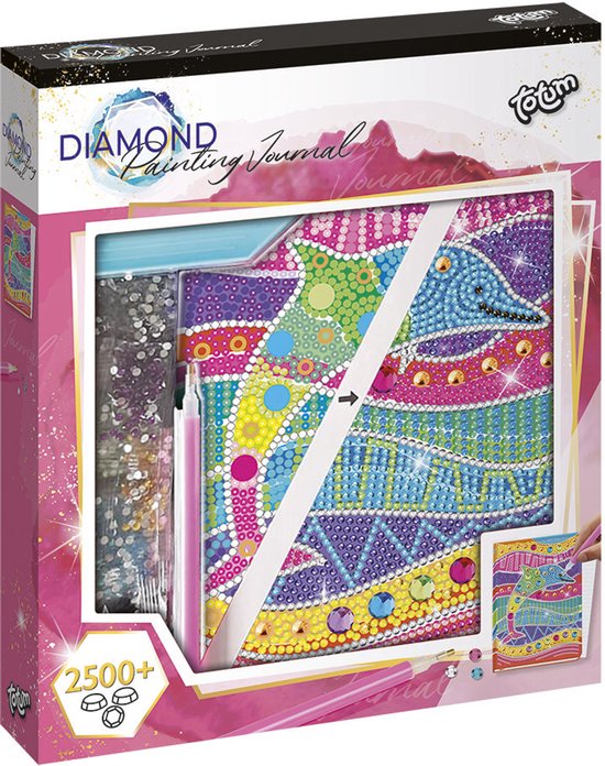 Totum diamond painting voor kinderen - Totum dolfijn notitieboek dagboek diamond painting