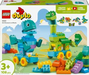 LEGO Duplo - 3-in-1 dinosaurussen op wielen -10451 - Baby & Peuter - Speelgoed van het Jaar 2025