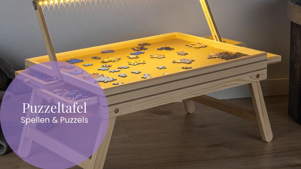 Action Puzzeltafel met ledverlichting, uitklapbare poten én lades